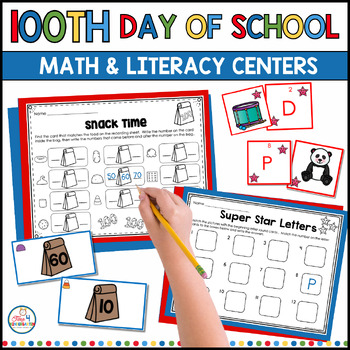 Preview of 100th Day of School Celebration Centers for Kindergarten
