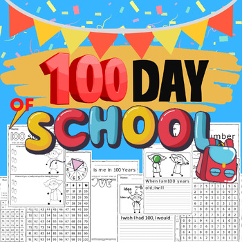 Preview of 100th Day of School No Prep Activities and Worksheets for 1st to 3rd Grade