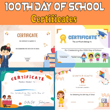 Preview of 100th Day of School Certificate Pack | Certificates Kindergarten