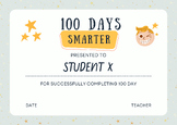 100th Day of School Certificates Templates Editable