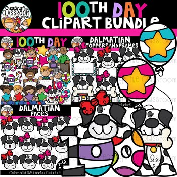 100th Day Of School Clipart Bundle 100 Days Of School Clipart Tpt