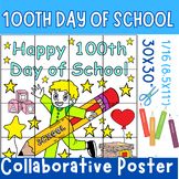 100th Day of School Collaborative Coloring Poster, Bulleti