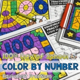 100th Day of School Color by Number  Equivalent Fractions 