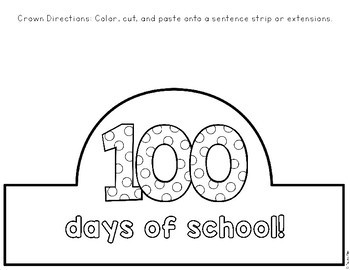 100th Day of School Crown Celebrate 100 Days of School Headband NO PREP