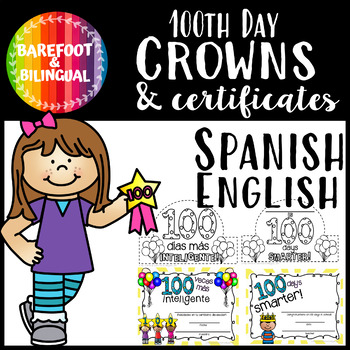 Preview of 100th Day of School Crown | Bilingual | PreK | Kindergarten | Dual Language