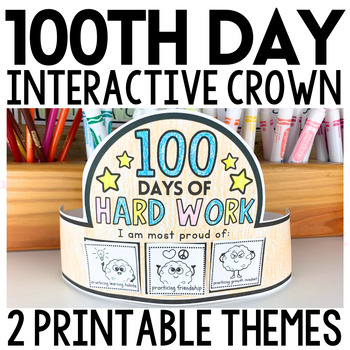Preview of 100th Day of School Crown | Growth Mindset Activities and Puzzles