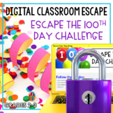 100th Day of School Digital Escape Room Math Game | Grades 2-3