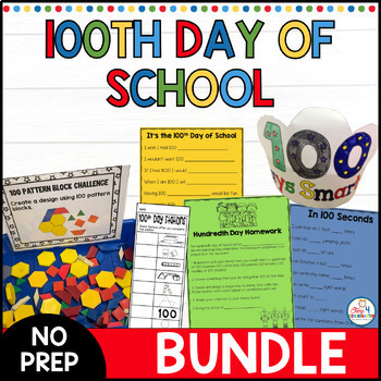 Preview of 100th Day of School Activities and STEM EASY PREP Bundle