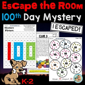 Preview of 100th Day of School Activities  | Math Mystery Escape Room | PRIMARY