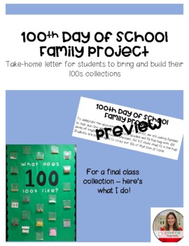 Preview of 100th Day of School Family Project