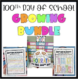 100th Day of School GROWING BUNDLE- Crowns, Hundreds Chart