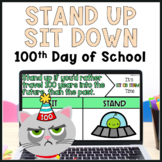 100th Day of School Game Brain Break Stand Up Sit Down