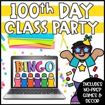 Preview of 100th Day of School Games and Activities | No Prep 100th Day Party Activities
