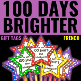 100th Day of School Activities | Gift Tags for Glow Wands FRENCH