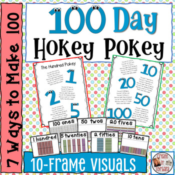 Preview of 100th Day of School Hokey Pokey Song and Counting Activity (Ways to Make 100)