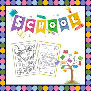 Preview of 100th Day of School Ideas, Activities, and Games, Coloring Pages NO PREP!