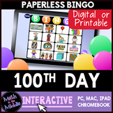 100th Day of School Interactive Digital Bingo Game - Dista