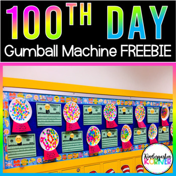 Preview of 100th Day of School / Kindergarten Gumball Machine FREEBIE Craft