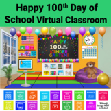 100th Day of School Kindergarten Virtual Classroom Editabl