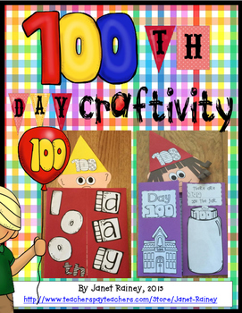 Preview of 100th Day of School Lapook Craftivity