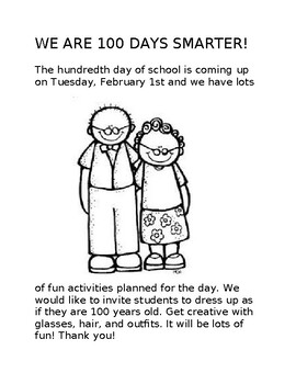 100th Day of School Letter by NoRainNoRainbows | TPT