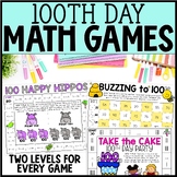 100th Day of School Math Activities, No Prep Games, Centers