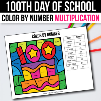 Preview of 100th Day of School Math Activities for 3rd 4th 5th Grade Multiplication Games