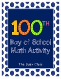 100th Day of School Math Coloring Activity