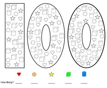 Preview of 100th Day of School Math - Counting