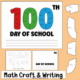 100th Day of School Math Craft Activities Writing Color by