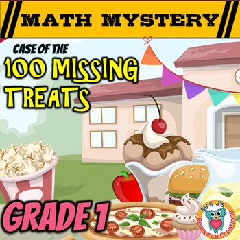 Preview of 100th Day of School Math Mystery Activity - 1st Grade Math Worksheets