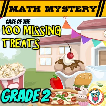 Preview of 100th Day of School Math Mystery Activity - 2nd Grade Math Worksheets