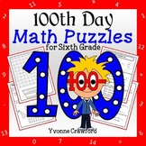 100th Day of School Math Puzzles | 6th Grade | Math Enrichment