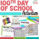 100th Day of School Math and Writing Activities and Games