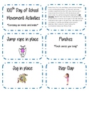 100th Day of School Movement Cards