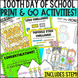 100th Day of School Activities, Kindergarten STEM, Crafts,