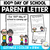 100th Day of School Parent Letter