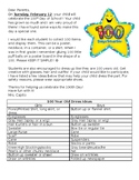 100th Day of School Parent Letter *student project idea an