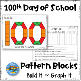 100th Day of School Pattern Blocks Puzzles Work Mats and Graphing