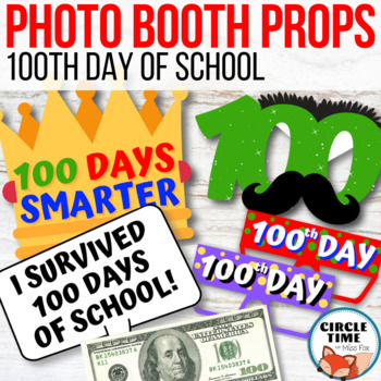 Preview of 100th Day of School Photo Booth Props, Bulletin Board Elements
