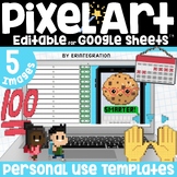 100th Day of School Pixel Art Template DIY Digital Resourc