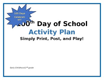 Preview of 100th Day of School Plan
