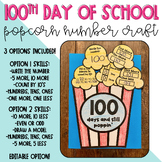 100th Day of School Popcorn Number of the Day Craftivity M