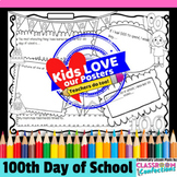 100th Day of School : Doodle Style Writing Organizer 3rd 4