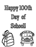 100th Day of School Printable Activities and Worksheets