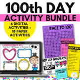 100th Day of School Printables & Stations Plus Google Clas