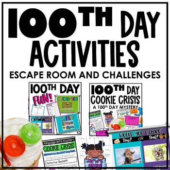 Preview of 100th Day of School: Reading Activities, Challenges, Games, Escape Room