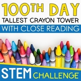 100th Day of School STEM Activities CRAYON TOWER Challenge