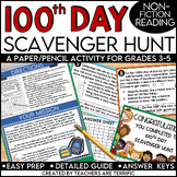 100th Day of School Scavenger Hunt featuring Nonfiction Reading