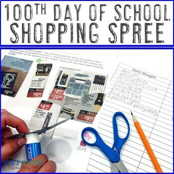 Preview of 100th Day of School Project Activity | Day 100 Math Counting MONEY Budget